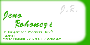 jeno rohonczi business card